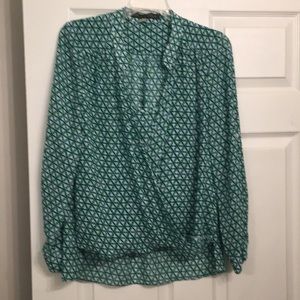 Rose and olive dressy top